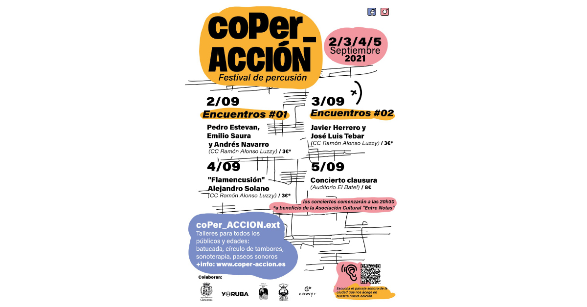 02 al 05/09/21 - coPer_ACCIÖN Festival de Percusión en Cartagena